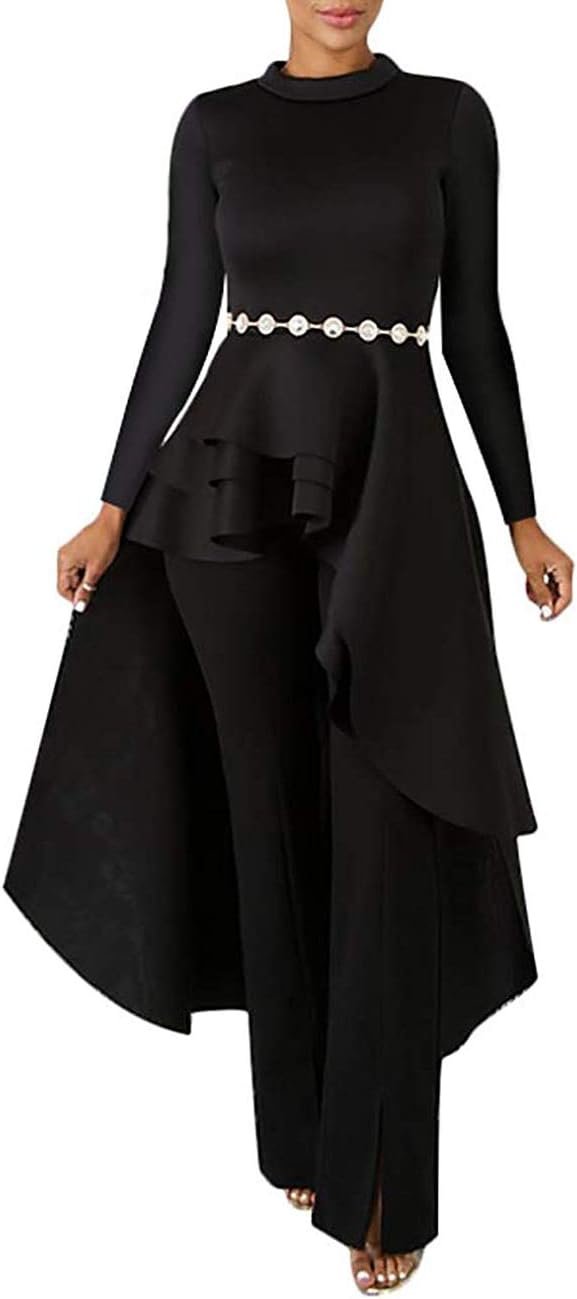 Lrady Womens Casual Shirt Dress High Low Ruffle Blouse Asymmetrical Peplum Tops Long Tunic Dresses 3 Lrady Womens Casual Shirt Dress High Low Ruffle Blouse Asymmetrical Peplum Tops Long Tunic Dresses - Image 3