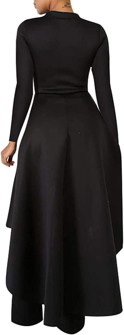 Lrady Womens Casual Shirt Dress High Low Ruffle Blouse Asymmetrical Peplum Tops Long Tunic Dresses 2 Lrady Womens Casual Shirt Dress High Low Ruffle Blouse Asymmetrical Peplum Tops Long Tunic Dresses - Image 2