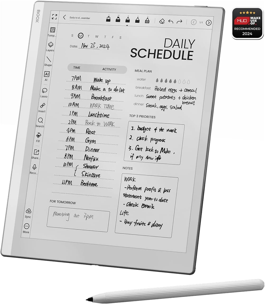 BOOX Tablet Go 10.3 ePaper E Ink Tablet No Front Light 4G 64G 300 PPI B/W