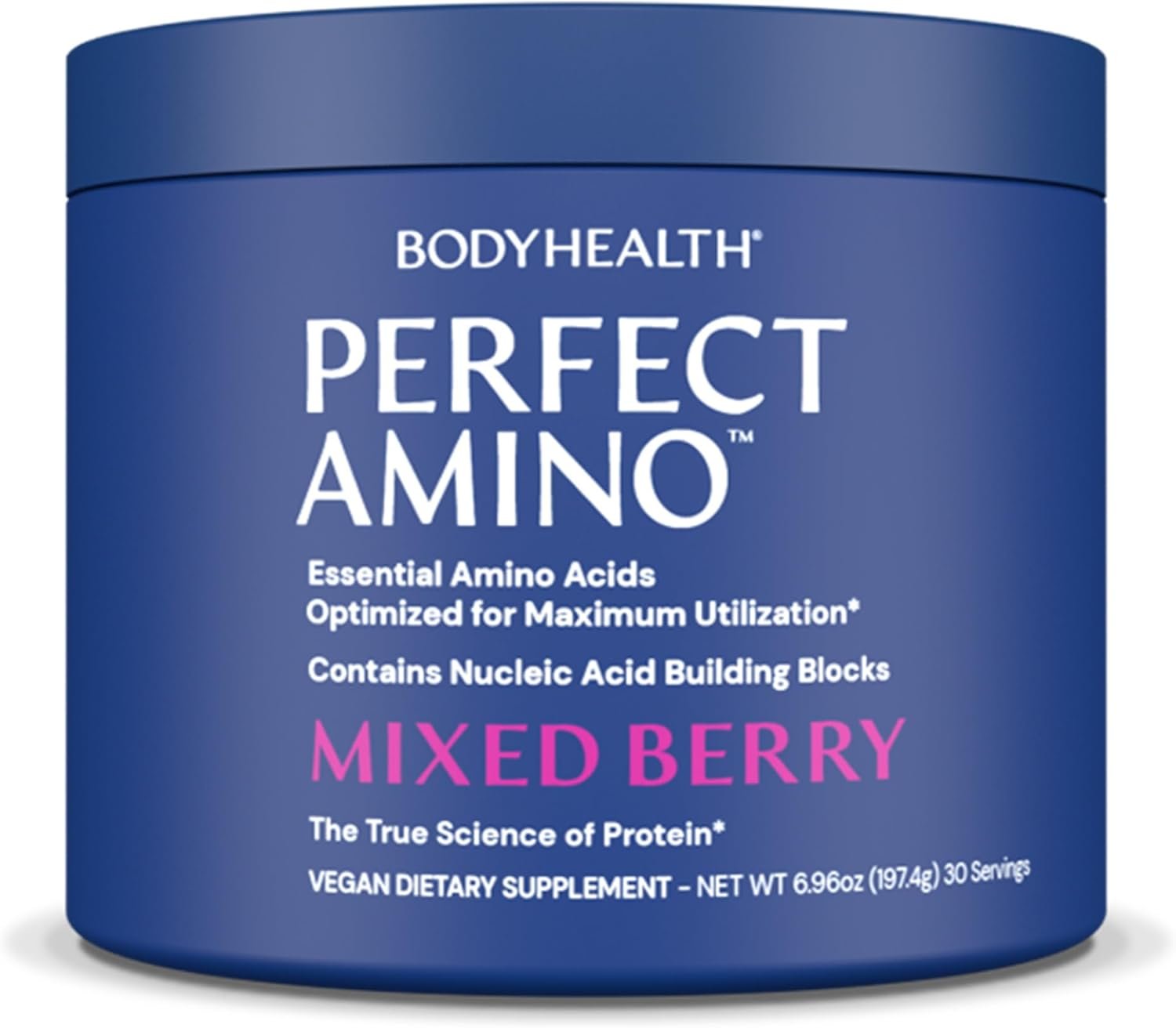 BodyHealth PerfectAmino Powder - BCAA and EAA Powder for Pre and Post Workout - Amino Acid Energy Drink Powder for Men and Women to Support Lean Muscle and Recovery - Mixed Berry - 30 Servings