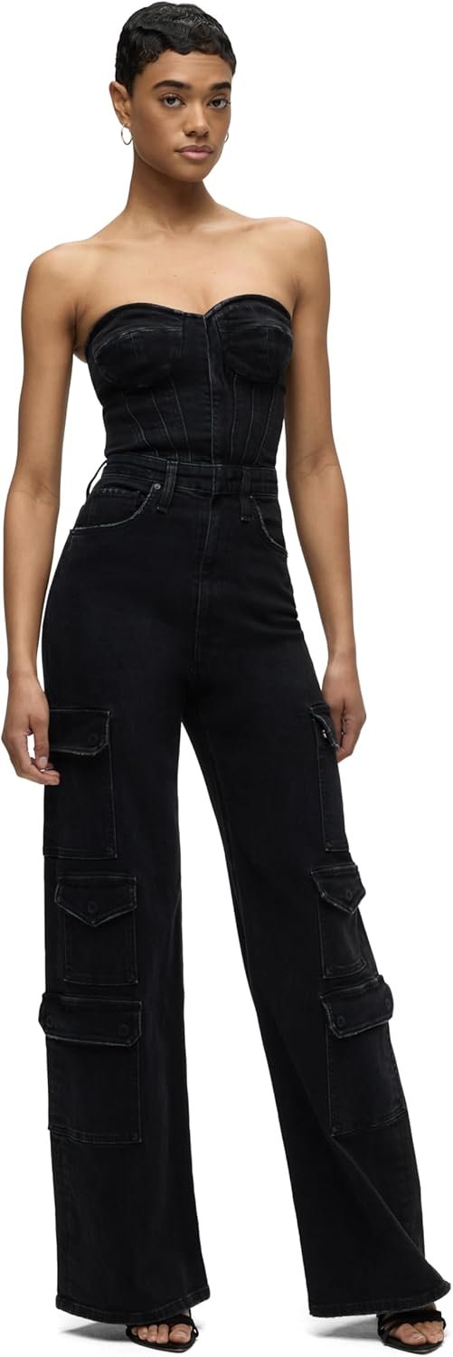 HUDSON Womens Bustier Cargo Jumpsuit