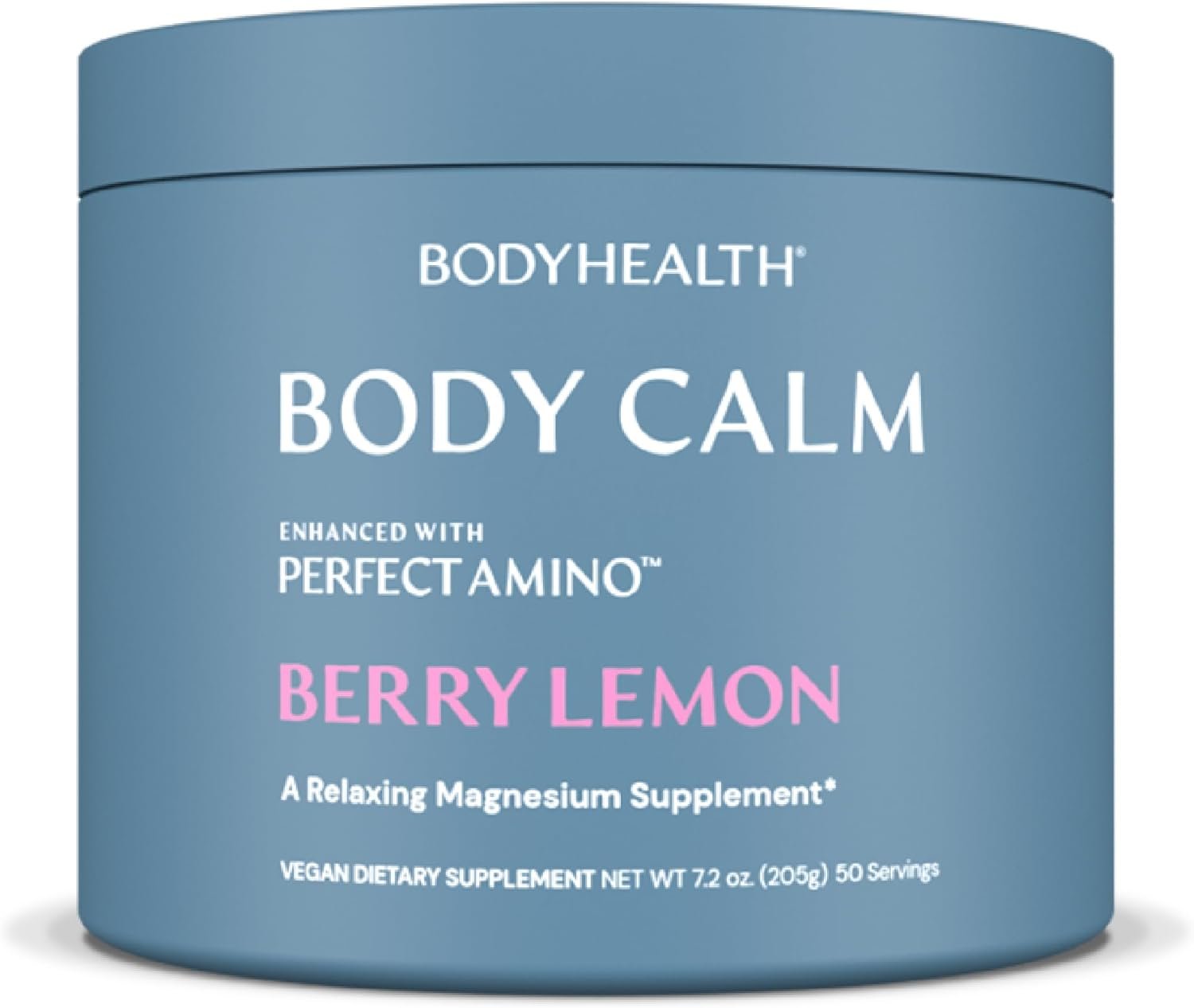 BodyHealth Body Calm Enhanced with PerfectAmino, High Absorption Magnesium Supplement for Men and Women, Magnesium Powder for Sleep, Berry Lemon (50 Servings)