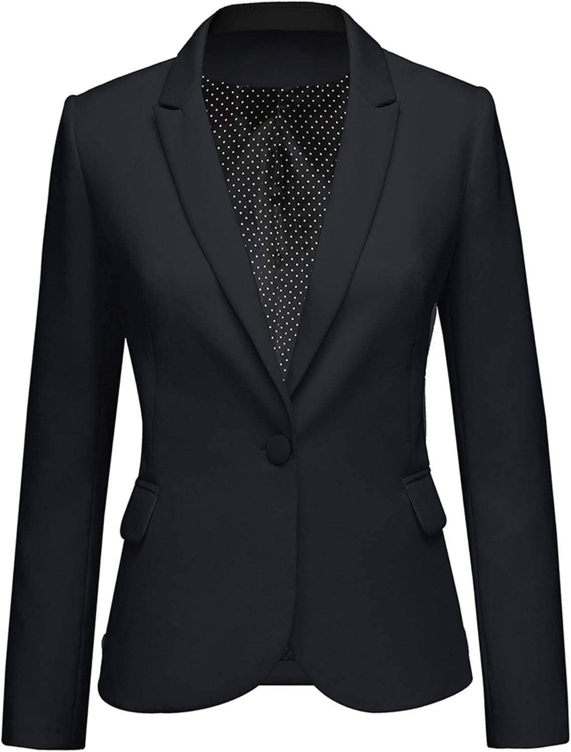 luvamia Women's Long Sleeve Formal Notch Lapel Button Down Blazer Pockets Jacket