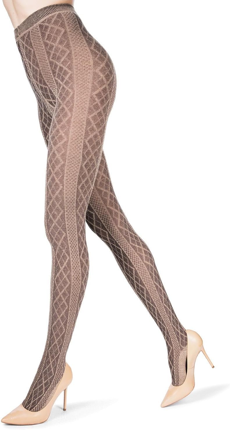MeMoi Juneau Diamonds Cotton Tights for Women, Cozy Sweater Tights, Warm and Elegant Womens Tights - Sizes Small to X-Large 8 MeMoi Juneau Diamonds Cotton Tights for Women, Cozy Sweater Tights, Warm and Elegant Womens Tights - Sizes Small to X-Large - Image 8