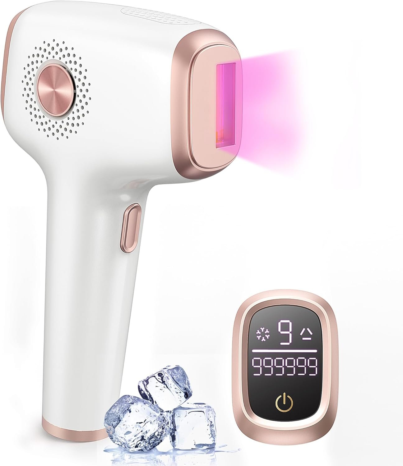 INNZA Laser Hair Removal with Ice Cooling Care Function for Women Permanent,999,999 Flashes Painless IPL Hair Remover, Hair Removal Device for Armpits Legs Arms Bikini Line (1-White)