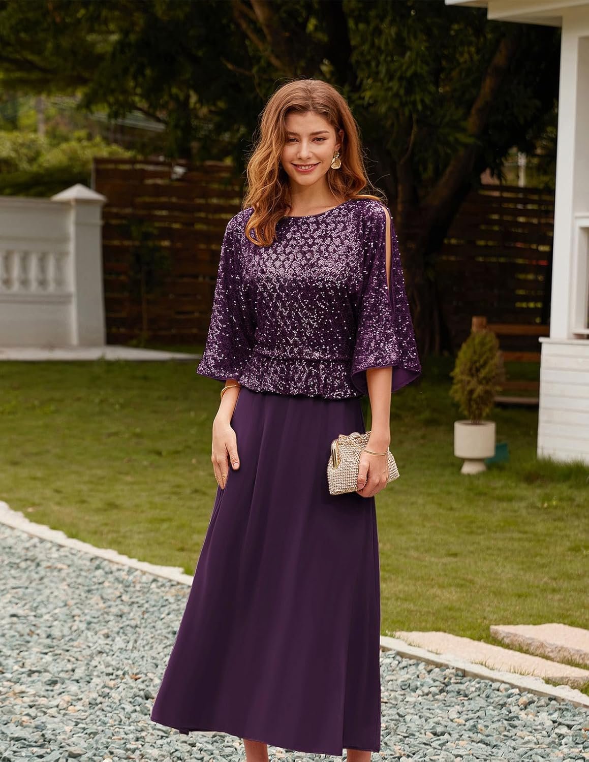 GRACE KARIN Sequin Dress for Women 2024 Mother of The Bride Dresses Wedding Guest Formal Chiffon Evening Gown 5 GRACE KARIN Sequin Dress for Women 2024 Mother of The Bride Dresses Wedding Guest Formal Chiffon Evening Gown - Image 5