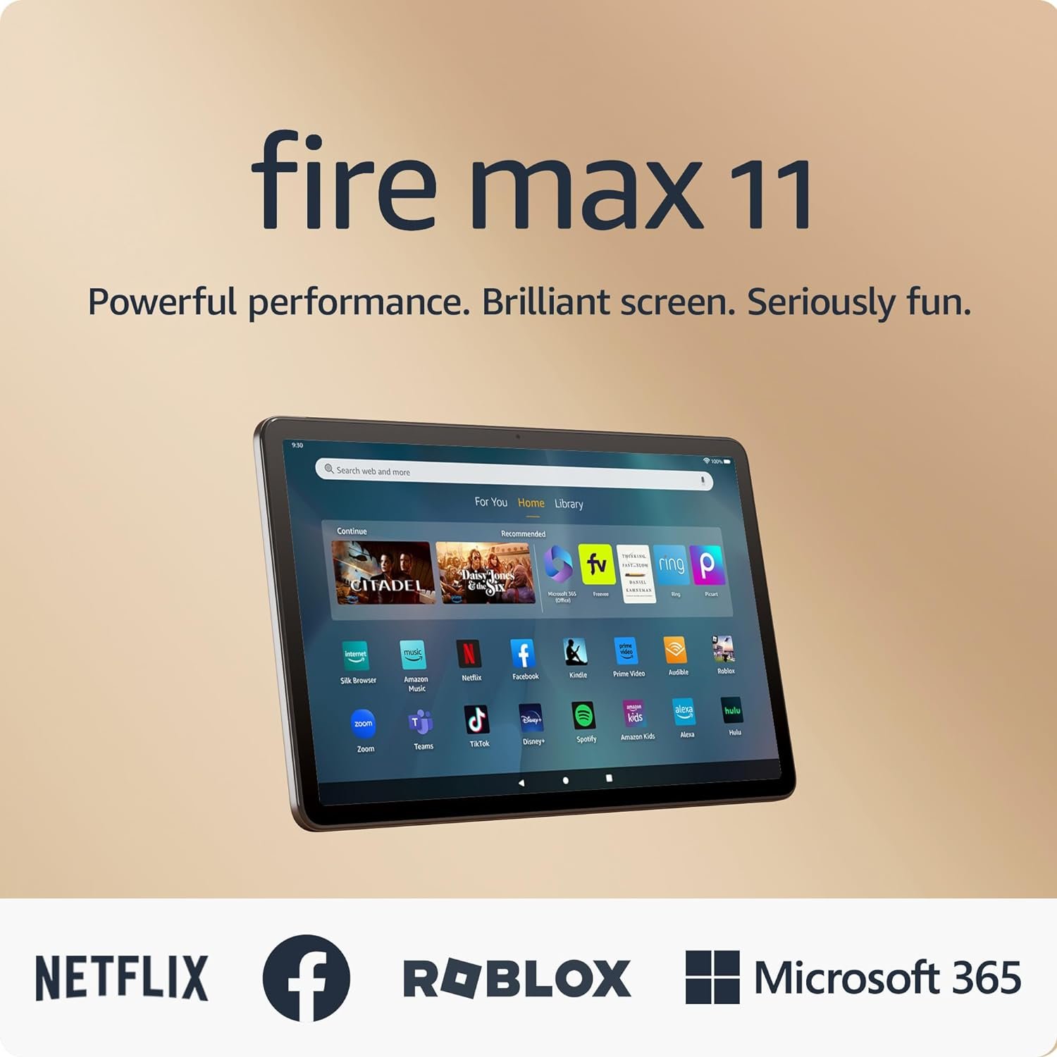 Like-New Amazon Fire Max 11 tablet, vivid 11” display, all-in-one for streaming, reading, and gaming, 14-hour battery life, optional stylus and keyboard, 64 GB, Gray