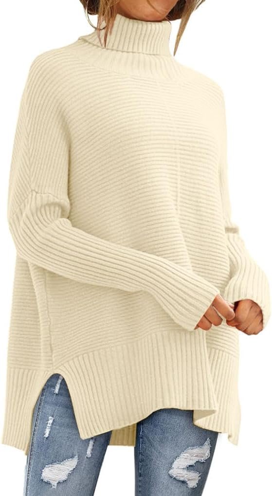 EFAN Women's Turtleneck Oversized Sweaters Fall Outfits Clothes Trendy Fashion Long Pullover Knit Winter Tunic 2025