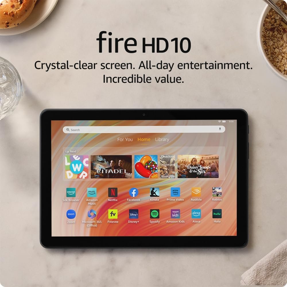 Like-New Amazon Fire HD 10 tablet, built for relaxation, 10.1" vibrant Full HD screen, octa-core processor, 3 GB RAM, latest model (2023 release), 32 GB, Black