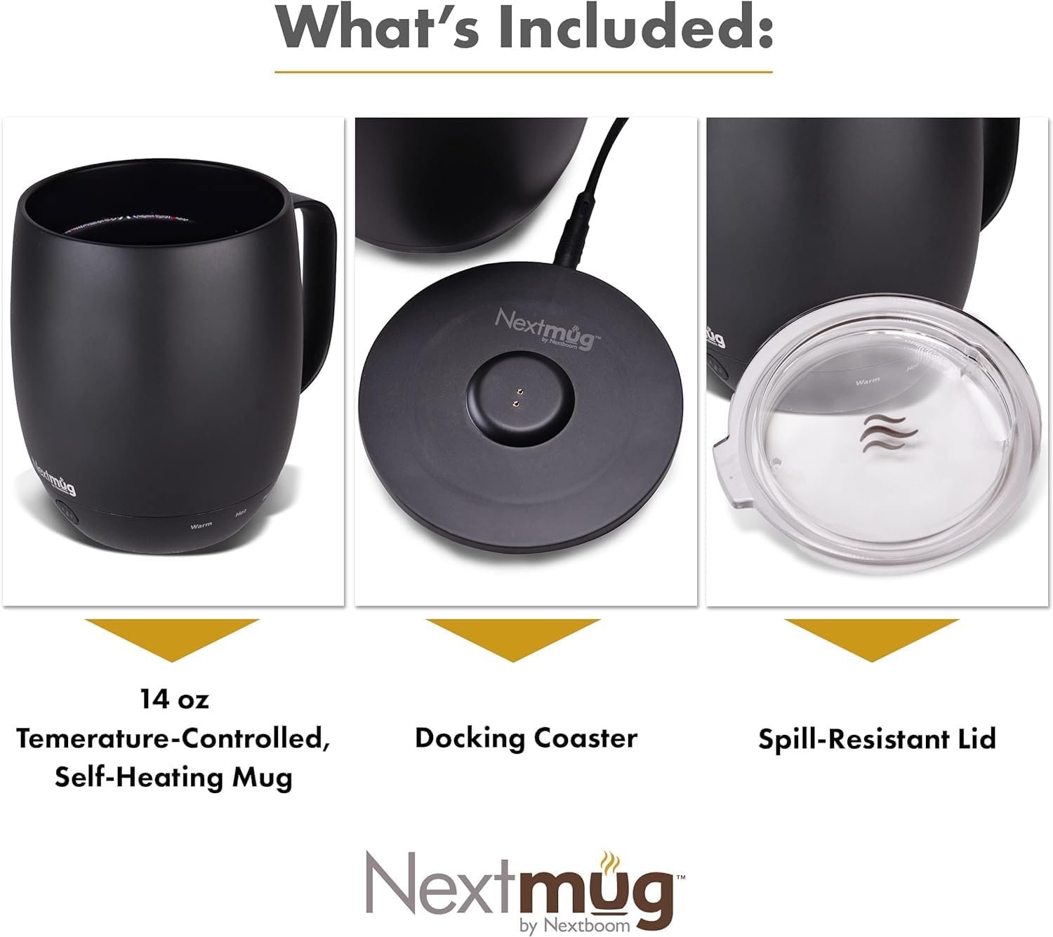 Nextmug - Temperature-Controlled, Self-Heating Coffee Mug (Graphite - 14 oz.) 3 Nextmug - Temperature-Controlled, Self-Heating Coffee Mug (Graphite - 14 oz.) - Image 3