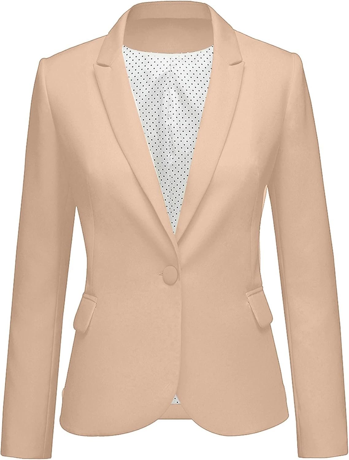 LookbookStore Womens Notched Lapel Pockets Button Work Office Blazer Jacket Suit