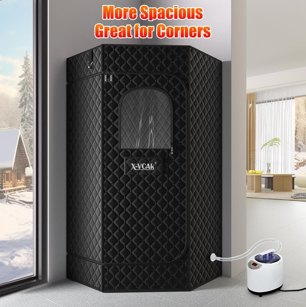 Extra Large Sauna Box, Steam Sauna, Portable Sauna for Home, Sauna Tent with 3L Steamer, Folding Chair and Remote Control, 9 Levels 4 Extra Large Sauna Box, Steam Sauna, Portable Sauna for Home, Sauna Tent with 3L Steamer, Folding Chair and Remote Control, 9 Levels - Image 4