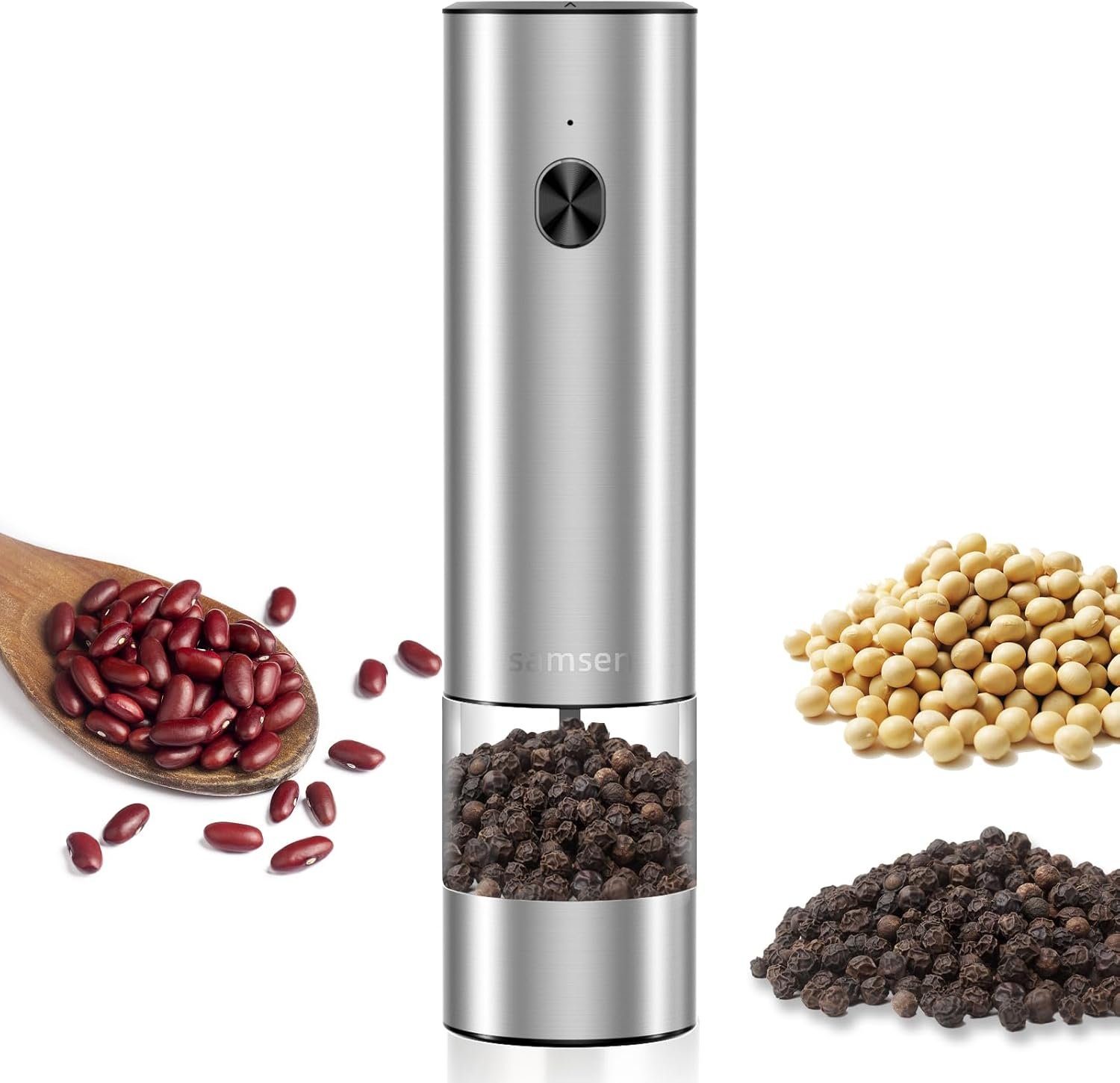 Electric Pepper Grinder - Adjustable Coarseness Salt & Pepper Mill - Easy-to-Clean - Battery Powered - One-Handed Operation - Kitchen Essential