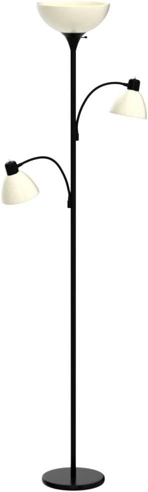 Brightech Sky Dome Double LED Floor lamp, Torchiere Super Bright Floor Lamp with 2 Reading Lamps for Living Rooms & Offices - Dimmable Tall Standing Lamp for Bedroom Reading - Tall Black Pole 4 Brightech Sky Dome Double LED Floor lamp, Torchiere Super Bright Floor Lamp with 2 Reading Lamps for Living Rooms & Offices - Dimmable Tall Standing Lamp for Bedroom Reading - Tall Black Pole - Image 4