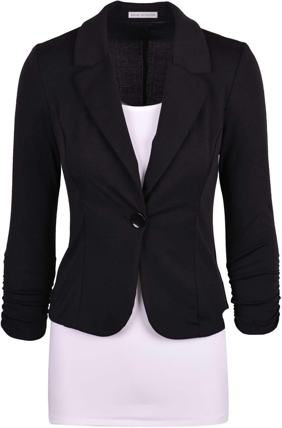Auliné Collection Women's Casual Work Solid Color Knit Blazer