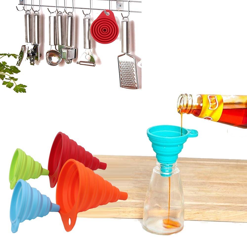 KongNai Kitchen Funnel Set 4 Pack, Small and Large, Kitchen Gadgets Accessories Foldable Silicone Collapsible Funnels for Filling Water Bottle Liquid Transfer Food Grade 6 KongNai Kitchen Funnel Set 4 Pack, Small and Large, Kitchen Gadgets Accessories Foldable Silicone Collapsible Funnels for Filling Water Bottle Liquid Transfer Food Grade - Image 6