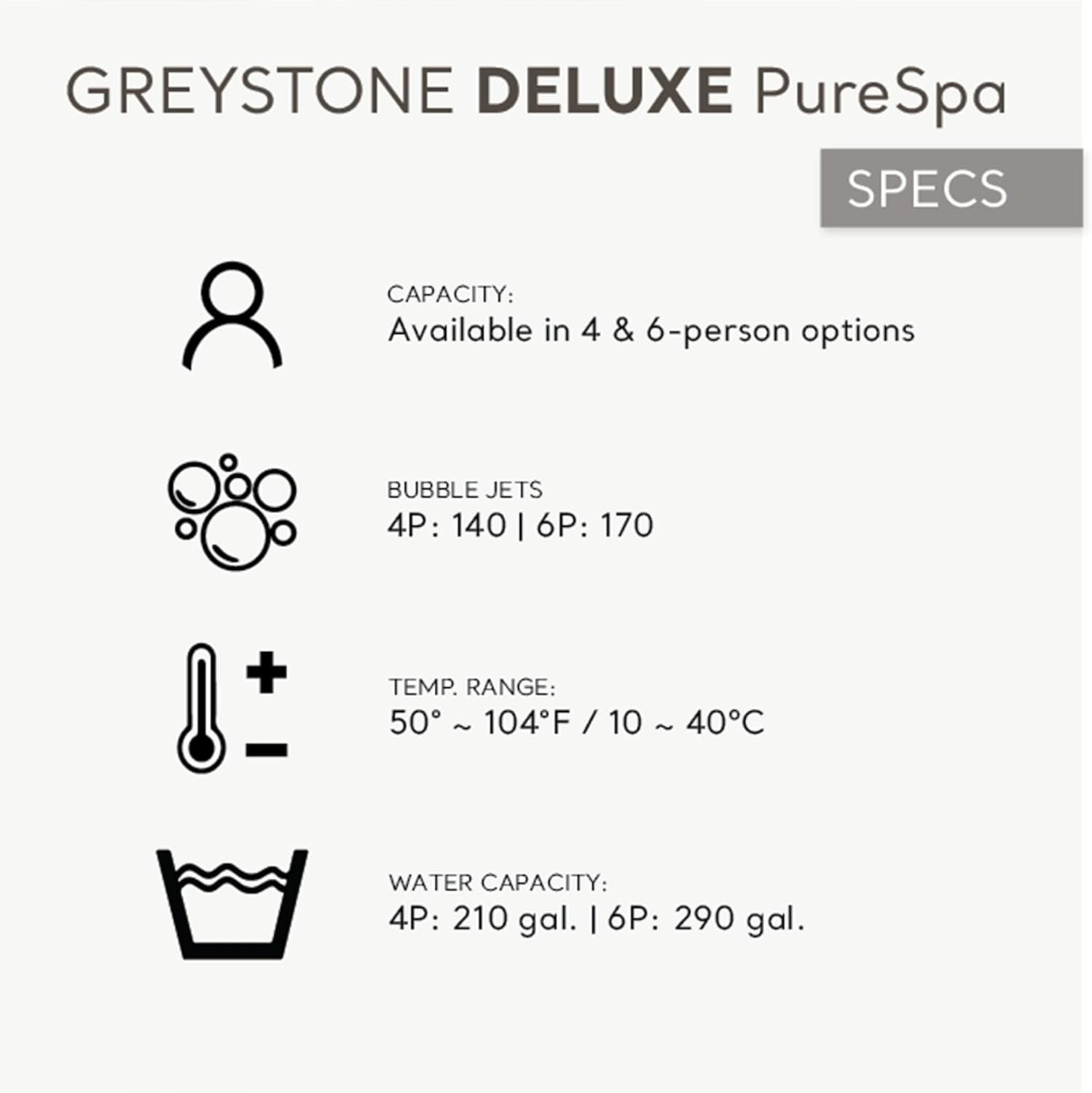 INTEX PureSpa Greystone Deluxe Inflatable Hot Tub, with with Built-in FastFill Inflation System, Spa Control App, and 4 Person Capacity, 83" x 28" 4 INTEX PureSpa Greystone Deluxe Inflatable Hot Tub, with with Built-in FastFill Inflation System, Spa Control App, and 4 Person Capacity, 83" x 28" - Image 4