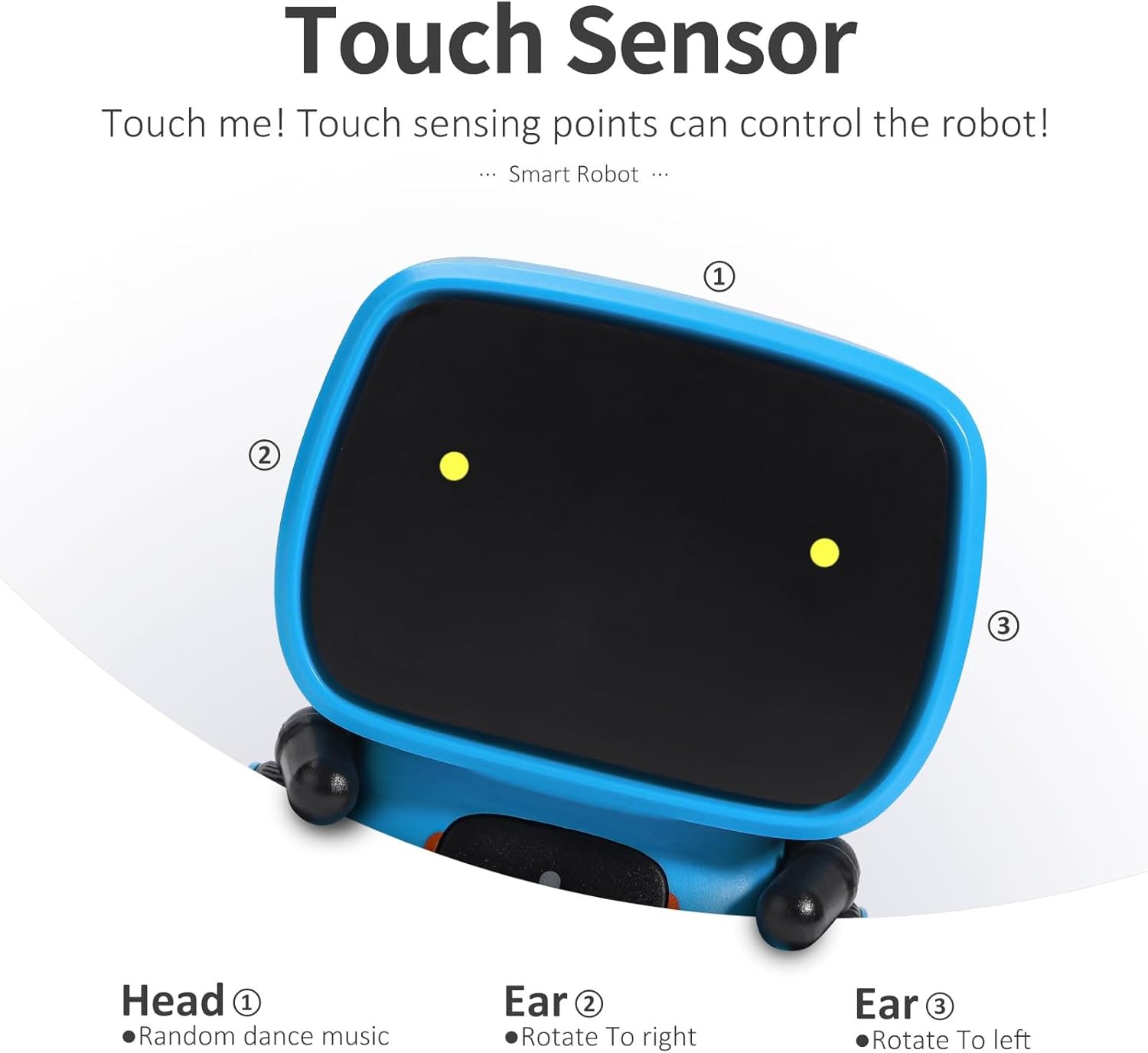 GILOBABY Kids Robot Toys, Interactive Robot Companion Smart Talking Robot with Voice Control Touch Sensor, Dancing, Singing, Recording, Repeat, Birthday Gifts for Boys Ages 3+ Years (Blue) 3 GILOBABY Kids Robot Toys, Interactive Robot Companion Smart Talking Robot with Voice Control Touch Sensor, Dancing, Singing, Recording, Repeat, Birthday Gifts for Boys Ages 3+ Years (Blue) - Image 3