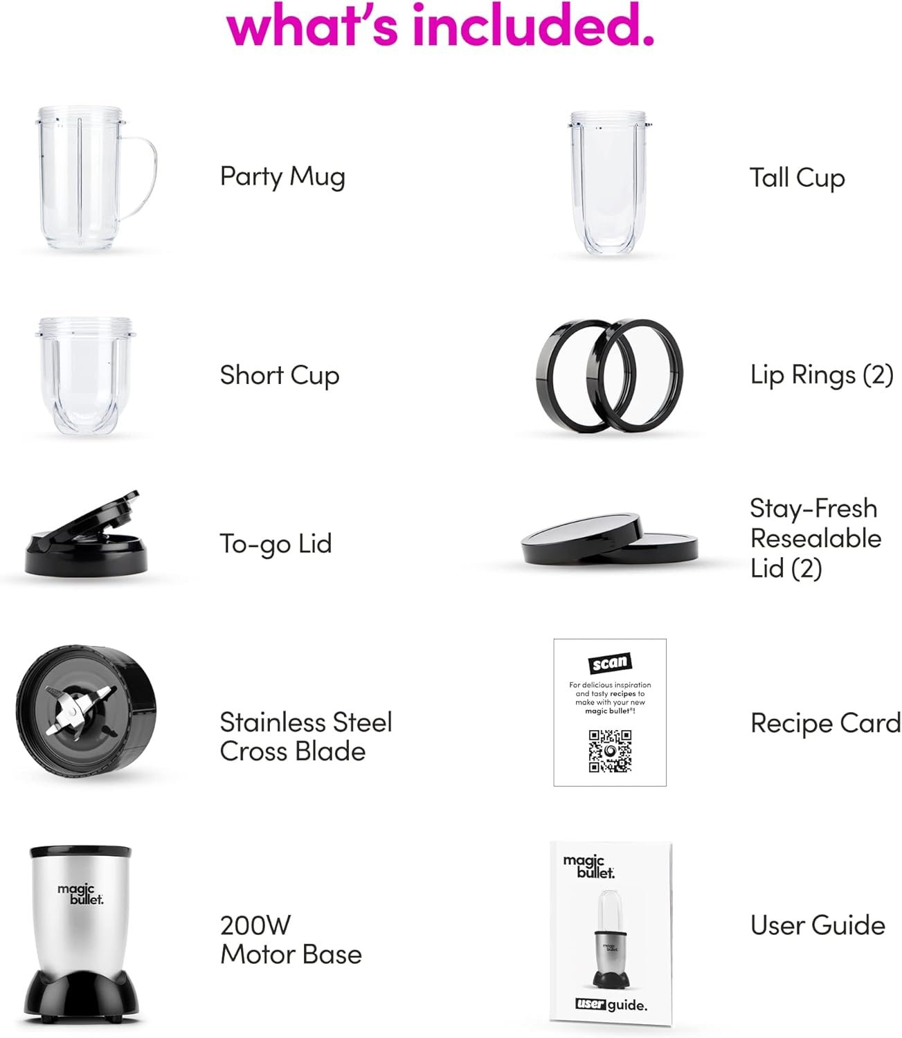Magic Bullet Blender, Small, Silver, 11 Piece Set 8 Magic Bullet Blender, Small, Silver, 11 Piece Set - Image 8