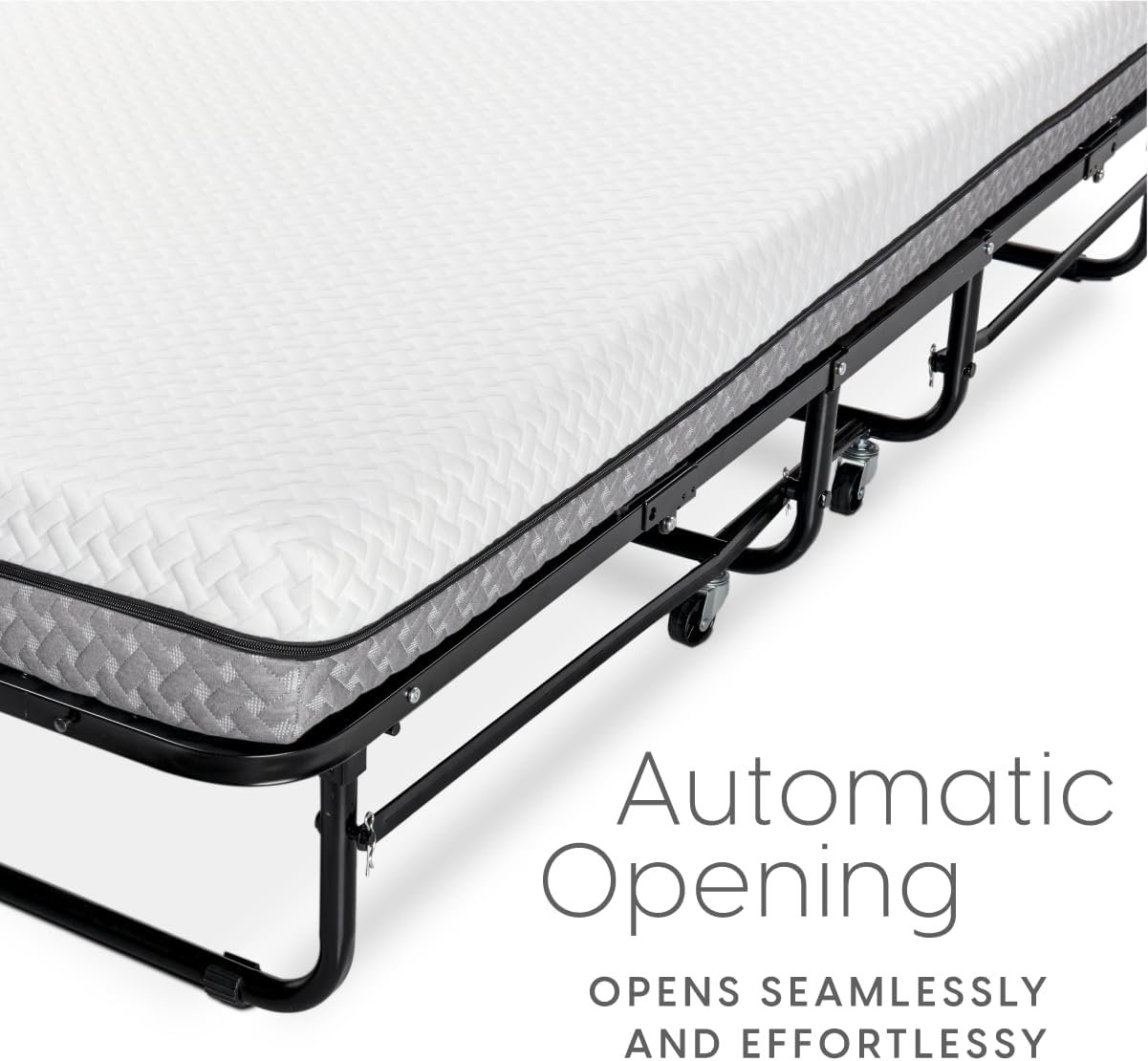 Milliard Deluxe Diplomat Folding Bed with Mattress for Adults, Twin Size, Portable Foldable Bed with Luxurious Memory Foam Mattress & Super Strong Frame, 75” x 38", Fold Up, Roll Away, & Hideaway 7 Milliard Deluxe Diplomat Folding Bed with Mattress for Adults, Twin Size, Portable Foldable Bed with Luxurious Memory Foam Mattress & Super Strong Frame, 75” x 38", Fold Up, Roll Away, & Hideaway - Image 7