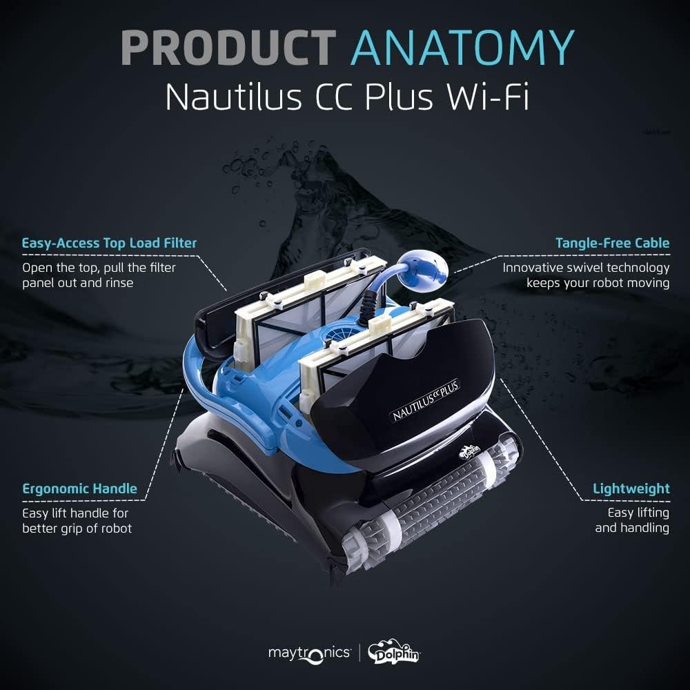 Dolphin Automatic Robotic Pool Vacuum Cleaner, Wall Climbing Scrubber Brush, Smart Navigation, Ideal for In-Ground Pools up to 50 FT in Length - Nautilus CC Plus Wi-Fi 8 Dolphin Automatic Robotic Pool Vacuum Cleaner, Wall Climbing Scrubber Brush, Smart Navigation, Ideal for In-Ground Pools up to 50 FT in Length - Nautilus CC Plus Wi-Fi - Image 8