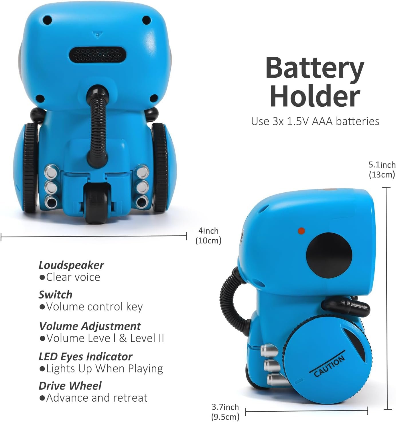 GILOBABY Kids Robot Toys, Interactive Robot Companion Smart Talking Robot with Voice Control Touch Sensor, Dancing, Singing, Recording, Repeat, Birthday Gifts for Boys Ages 3+ Years (Blue) 6 GILOBABY Kids Robot Toys, Interactive Robot Companion Smart Talking Robot with Voice Control Touch Sensor, Dancing, Singing, Recording, Repeat, Birthday Gifts for Boys Ages 3+ Years (Blue) - Image 6