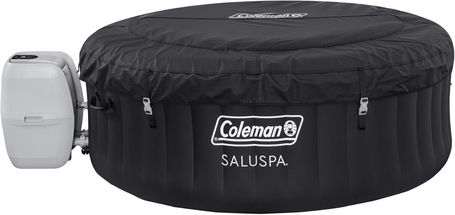 Bestway Coleman Miami AirJet Large Round 2 to 4 Person Inflatable Hot Tub Portable Outdoor Spa with 120 AirJets and EnergySense Cover, Black 9 Bestway Coleman Miami AirJet Large Round 2 to 4 Person Inflatable Hot Tub Portable Outdoor Spa with 120 AirJets and EnergySense Cover, Black - Image 9