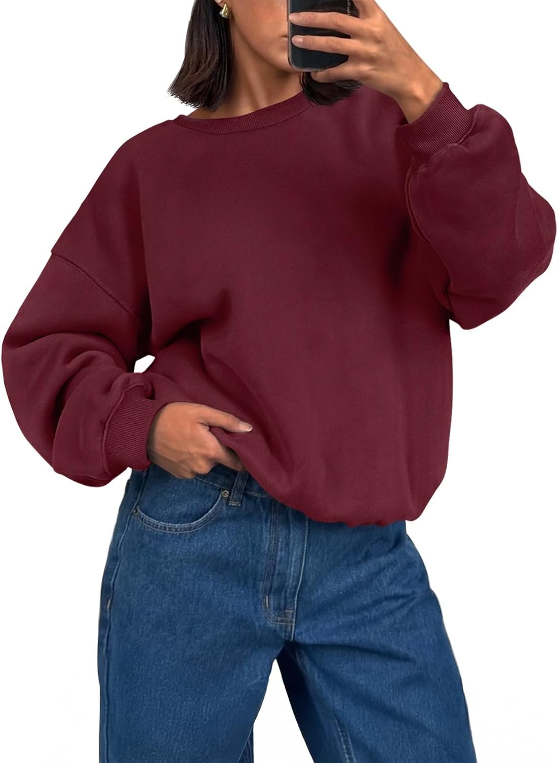 Trendy Queen Womens Crewneck Sweatshirts Casual Pullover Long Sleeve Shirts Fall Fashion 2025 Clothes