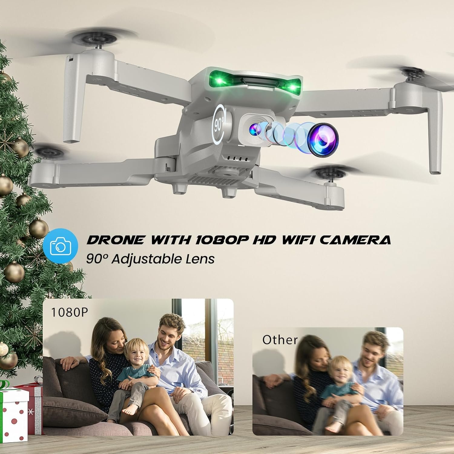 Drone With Camera 1080P for Kids And Adults, RC Quadcopter Drone with Altitude Hold, Mini Drone With One Key Start, Waypoint Fly, Headless Mode, 3D Flip, 3 Speeds, Remote Control Drone for Beginners 2 Drone With Camera 1080P for Kids And Adults, RC Quadcopter Drone with Altitude Hold, Mini Drone With One Key Start, Waypoint Fly, Headless Mode, 3D Flip, 3 Speeds, Remote Control Drone for Beginners - Image 2
