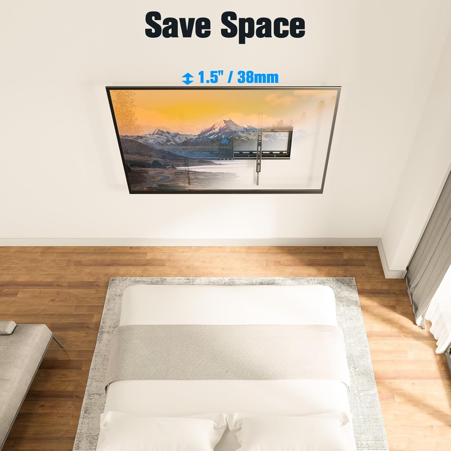 Mounting Dream UL Listed TV Mount for Most 37-75 Inch TV, Universal Tilt TV Wall Mount Fit 16", 18", 24" Stud with Loading Capacity 132lbs, Max Vesa 600 x 400mm, Low Profile Flat Wall Mount Bracket 4 Mounting Dream UL Listed TV Mount for Most 37-75 Inch TV, Universal Tilt TV Wall Mount Fit 16", 18", 24" Stud with Loading Capacity 132lbs, Max Vesa 600 x 400mm, Low Profile Flat Wall Mount Bracket - Image 4