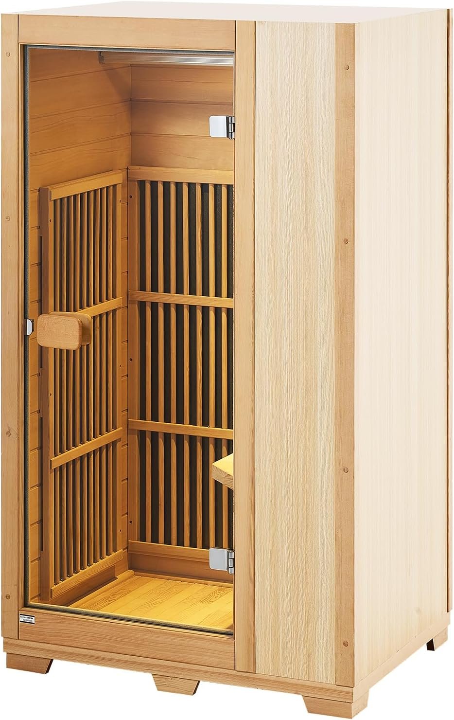 VEVOR Far Infrared Wooden Sauna, Room Home Sauna Spa for One Person, 1140W Low EMF Far Infrared Hemlock Wood Sauna with Tempered Glass Door & LED Reading Lamp & Bluetooth Speakers, 35 * 29 * 64 Inch 10 VEVOR Far Infrared Wooden Sauna, Room Home Sauna Spa for One Person, 1140W Low EMF Far Infrared Hemlock Wood Sauna with Tempered Glass Door & LED Reading Lamp & Bluetooth Speakers, 35 * 29 * 64 Inch - Image 10