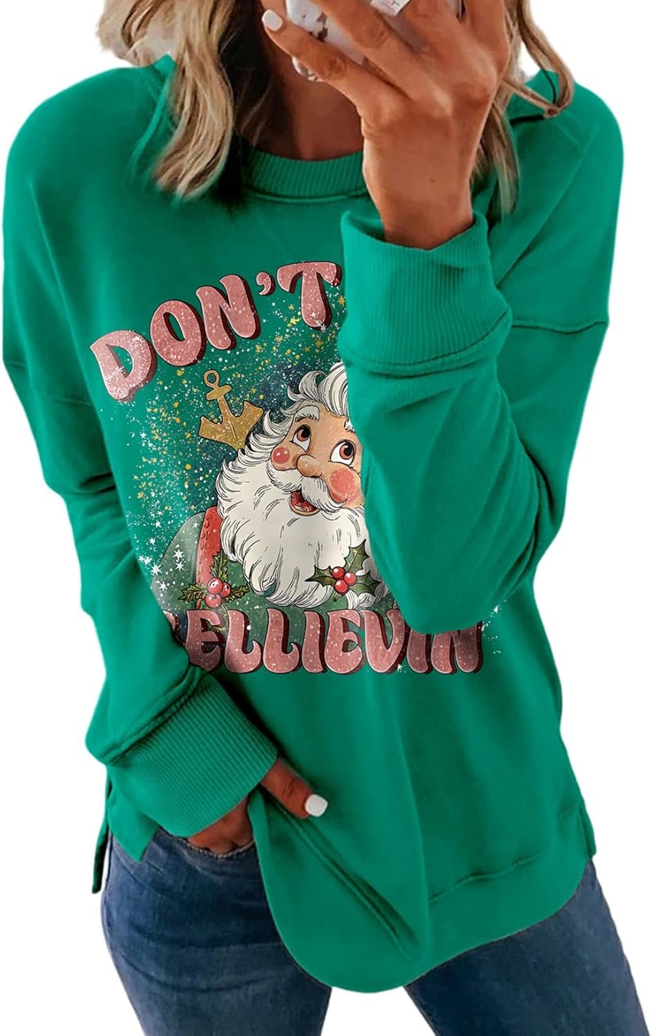 Dokotoo Women's Casual Crew Neck Sweatshirt Loose Soft Long Sleeve Pullover Tops