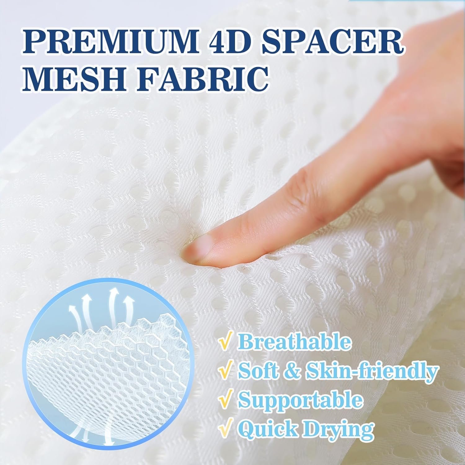 Bath Pillow Bathtub Pillow, Luxury Bath Pillows for Tub Neck and Back Support, Bath Tub Pillow Headrest with Soft 4D Mesh Fabric and Non-Slip Suction Cups, Relaxing Bath Accessories Spa Gifts 4 Bath Pillow Bathtub Pillow, Luxury Bath Pillows for Tub Neck and Back Support, Bath Tub Pillow Headrest with Soft 4D Mesh Fabric and Non-Slip Suction Cups, Relaxing Bath Accessories Spa Gifts - Image 4