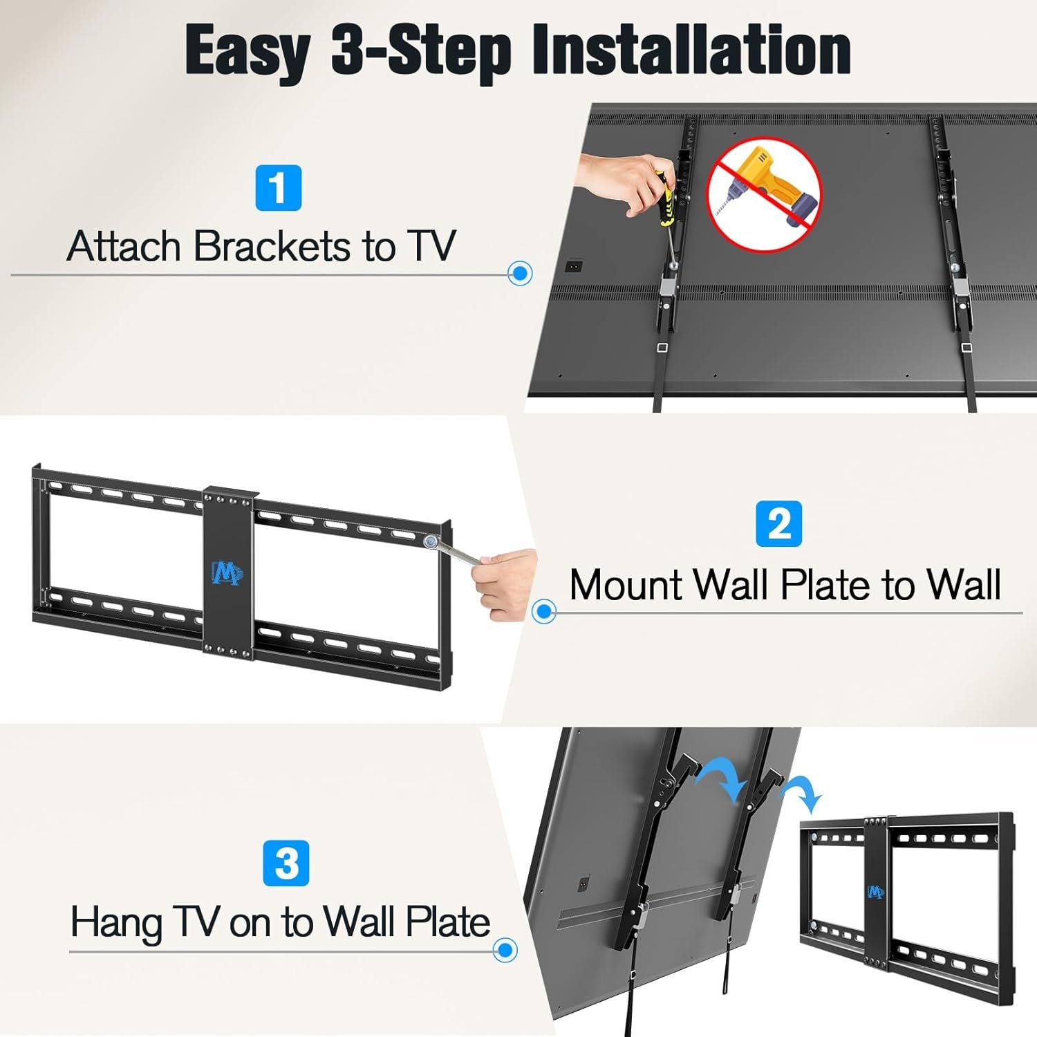 Mounting Dream UL Listed TV Mount for Most 37-75 Inch TV, Universal Tilt TV Wall Mount Fit 16", 18", 24" Stud with Loading Capacity 132lbs, Max Vesa 600 x 400mm, Low Profile Flat Wall Mount Bracket 8 Mounting Dream UL Listed TV Mount for Most 37-75 Inch TV, Universal Tilt TV Wall Mount Fit 16", 18", 24" Stud with Loading Capacity 132lbs, Max Vesa 600 x 400mm, Low Profile Flat Wall Mount Bracket - Image 8