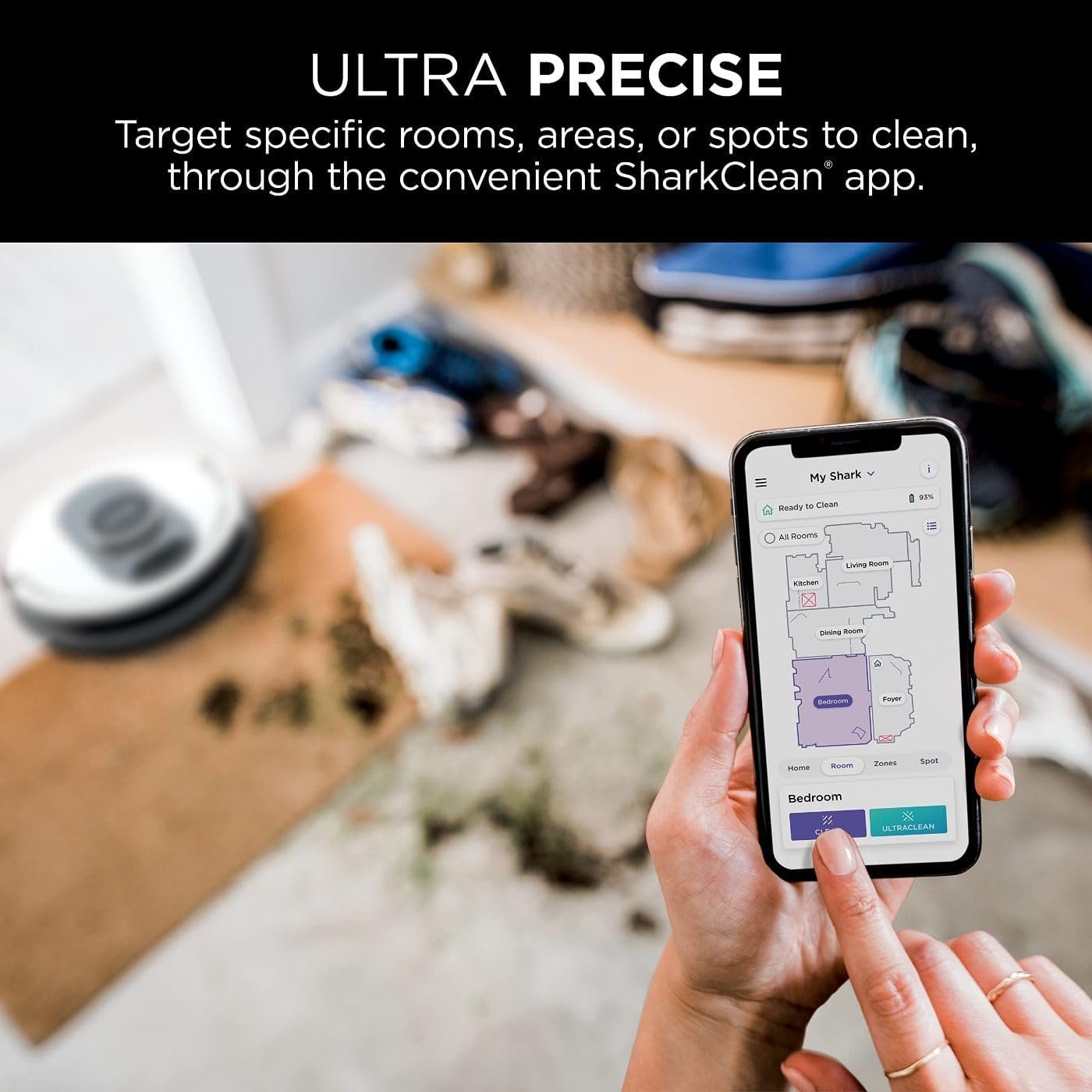 Shark AI Ultra Voice Control Robot Vacuum with Matrix Clean Navigation, Home Mapping, 60-Day Capacity, XL Self-Empty Base for Homes with Pets, Carpet & Hard Floors 11 Shark AI Ultra Voice Control Robot Vacuum with Matrix Clean Navigation, Home Mapping, 60-Day Capacity, XL Self-Empty Base for Homes with Pets, Carpet & Hard Floors - Image 11