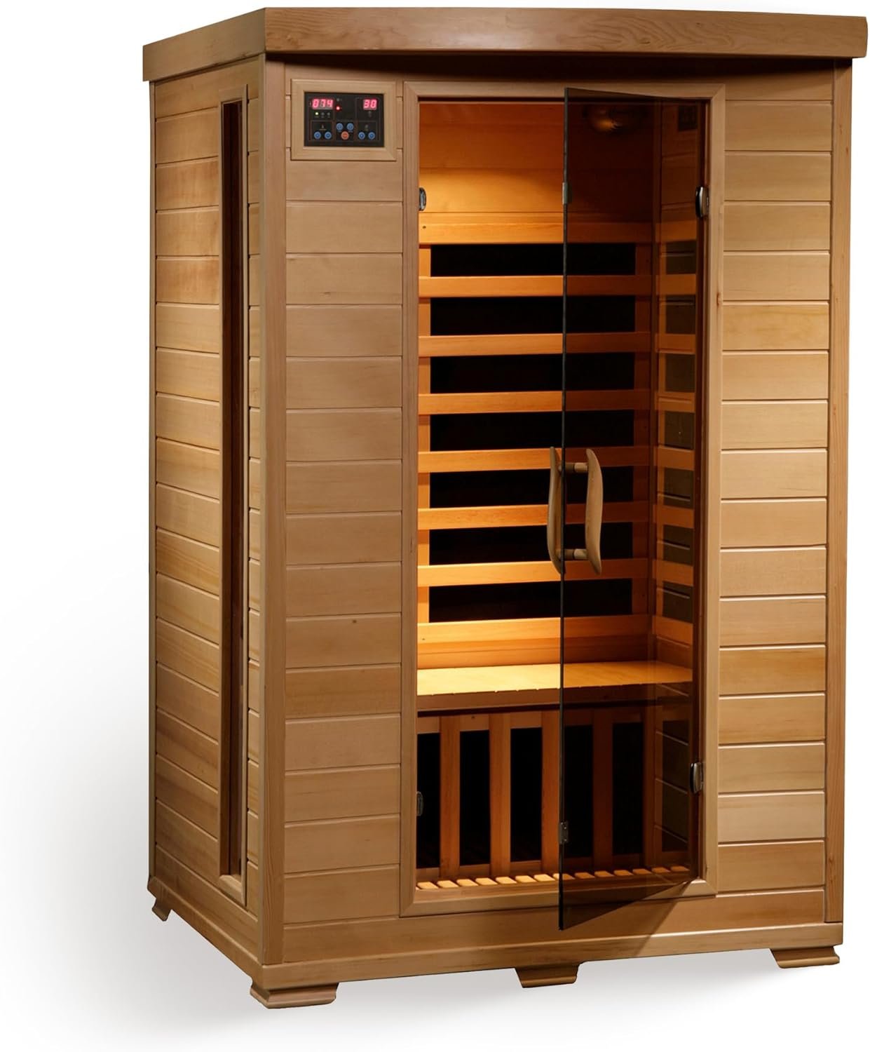 HEATWAVE Radiant Saunas 2-Person Hemlock Infrared Sauna with 6 Carbon Heaters, Chromotherapy Lighting, Oxygen Ionizer