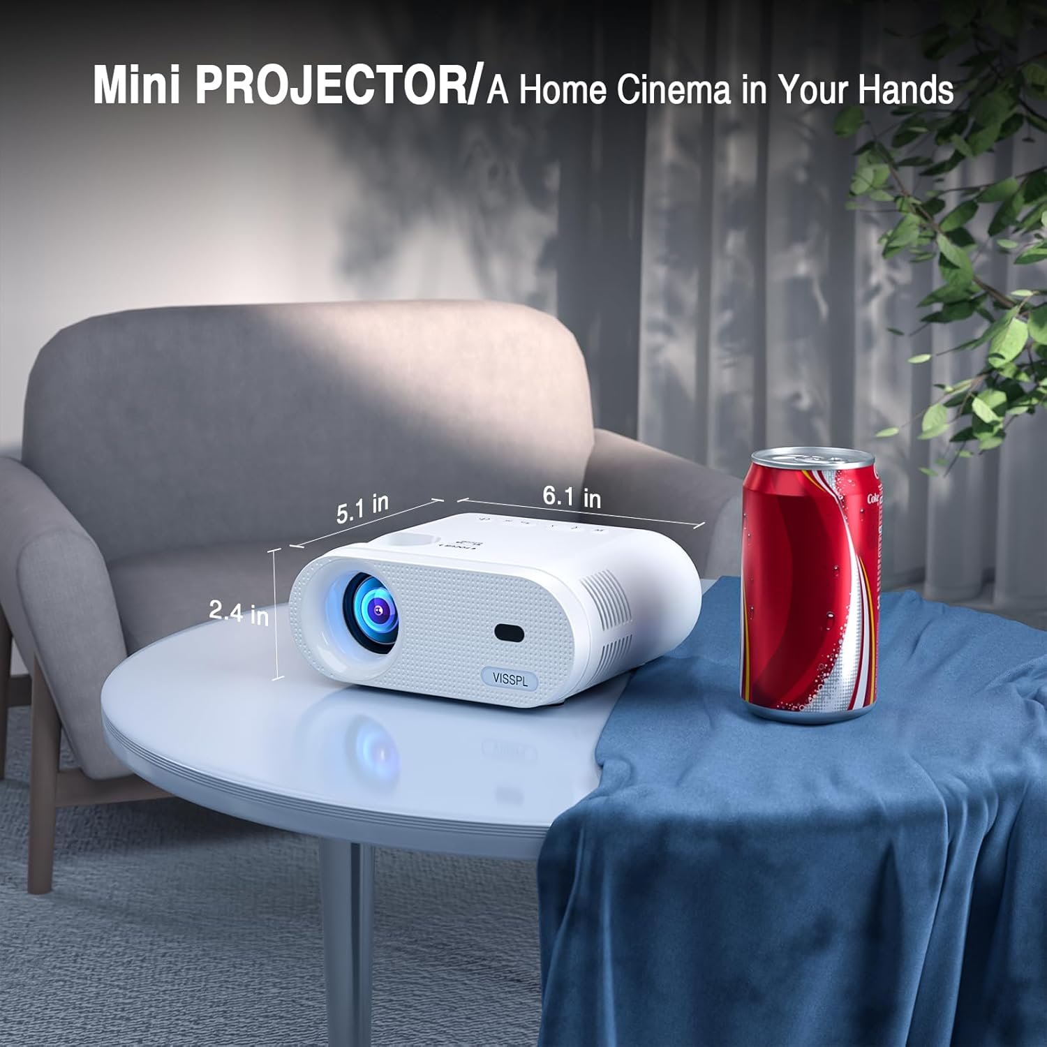 Mini Projector, VISSPL Full HD 1080P Video Projector, Portable Outdoor Projector with Tripod, Kids Gift, Home Theater Movie Phone Projector Compatible with Android/iOS/Windows/TV Stick/HDMI/USB 3 Mini Projector, VISSPL Full HD 1080P Video Projector, Portable Outdoor Projector with Tripod, Kids Gift, Home Theater Movie Phone Projector Compatible with Android/iOS/Windows/TV Stick/HDMI/USB - Image 3
