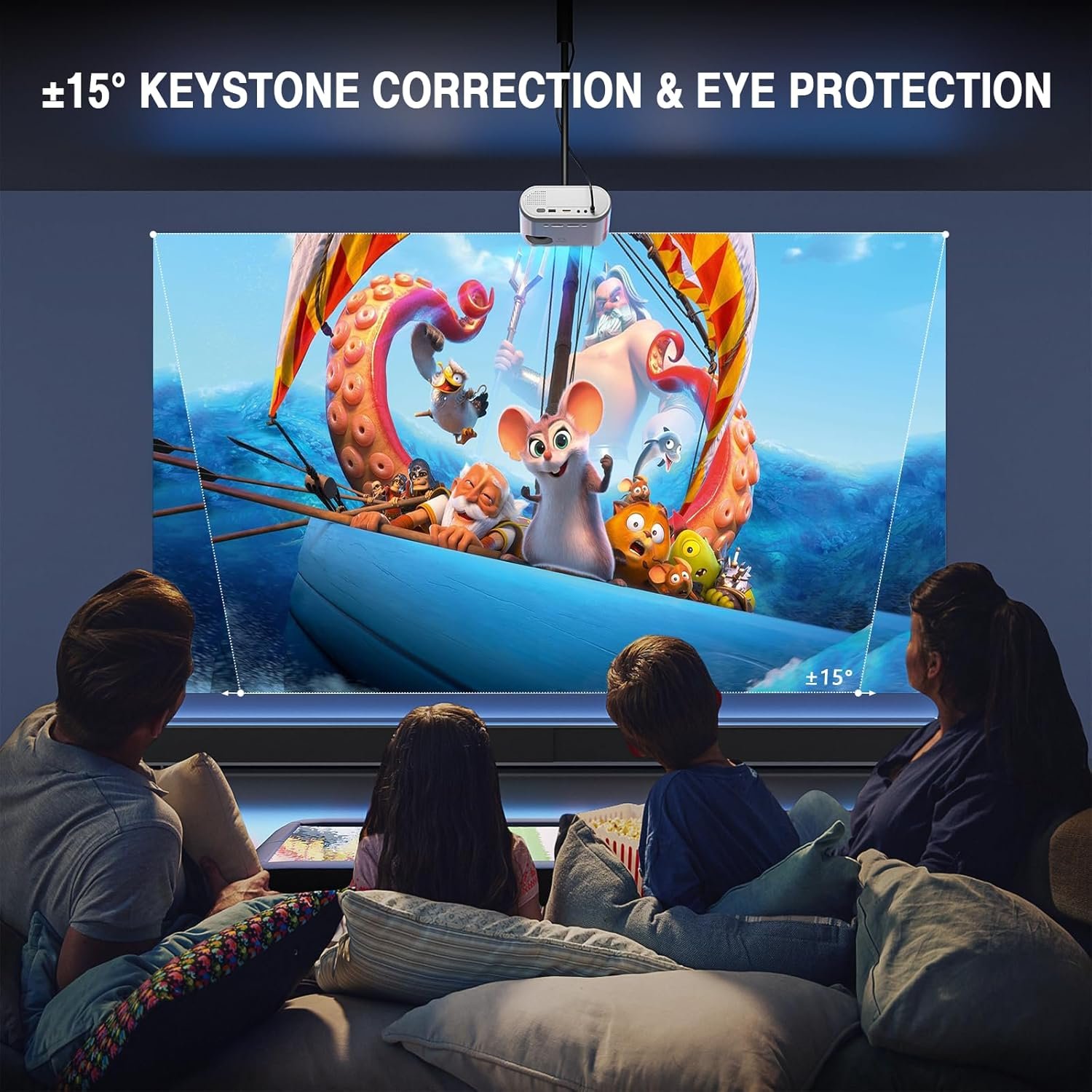 Mini Projector, VISSPL Full HD 1080P Video Projector, Portable Outdoor Projector with Tripod, Kids Gift, Home Theater Movie Phone Projector Compatible with Android/iOS/Windows/TV Stick/HDMI/USB 4 Mini Projector, VISSPL Full HD 1080P Video Projector, Portable Outdoor Projector with Tripod, Kids Gift, Home Theater Movie Phone Projector Compatible with Android/iOS/Windows/TV Stick/HDMI/USB - Image 4