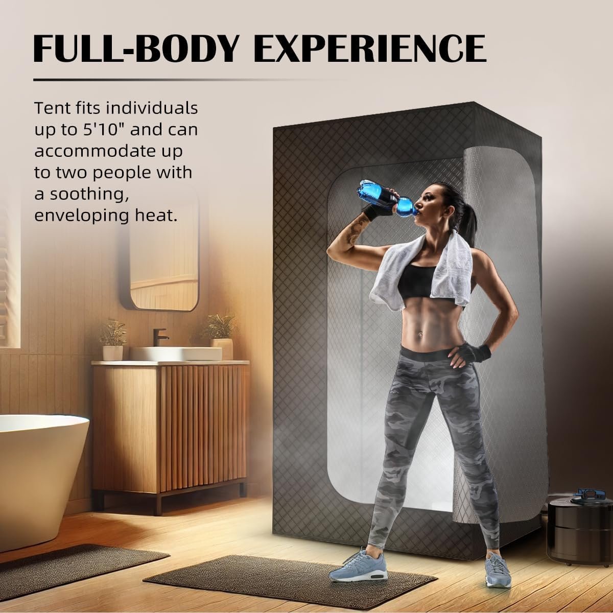 Sauna Box, Portable Steam Sauna for Home, Large Sauna Tent with 3.0L Steamer for Full Body SPA, Easy Assembly Quick Heat-Up Sauna Experience 6 Sauna Box, Portable Steam Sauna for Home, Large Sauna Tent with 3.0L Steamer for Full Body SPA, Easy Assembly Quick Heat-Up Sauna Experience - Image 6