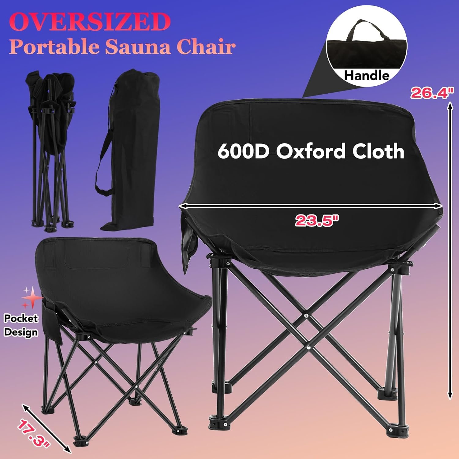 Eitpaw Sauna Box, Transparent Steam Sauna for Home Personal Use, RGB LED Light, 2.6L & 1000W Steamer, Widen Foldable Chair, 2.95’ x 2.95’ x 5.25’, Transparent Black 5 Eitpaw Sauna Box, Transparent Steam Sauna for Home Personal Use, RGB LED Light, 2.6L & 1000W Steamer, Widen Foldable Chair, 2.95’ x 2.95’ x 5.25’, Transparent Black - Image 5