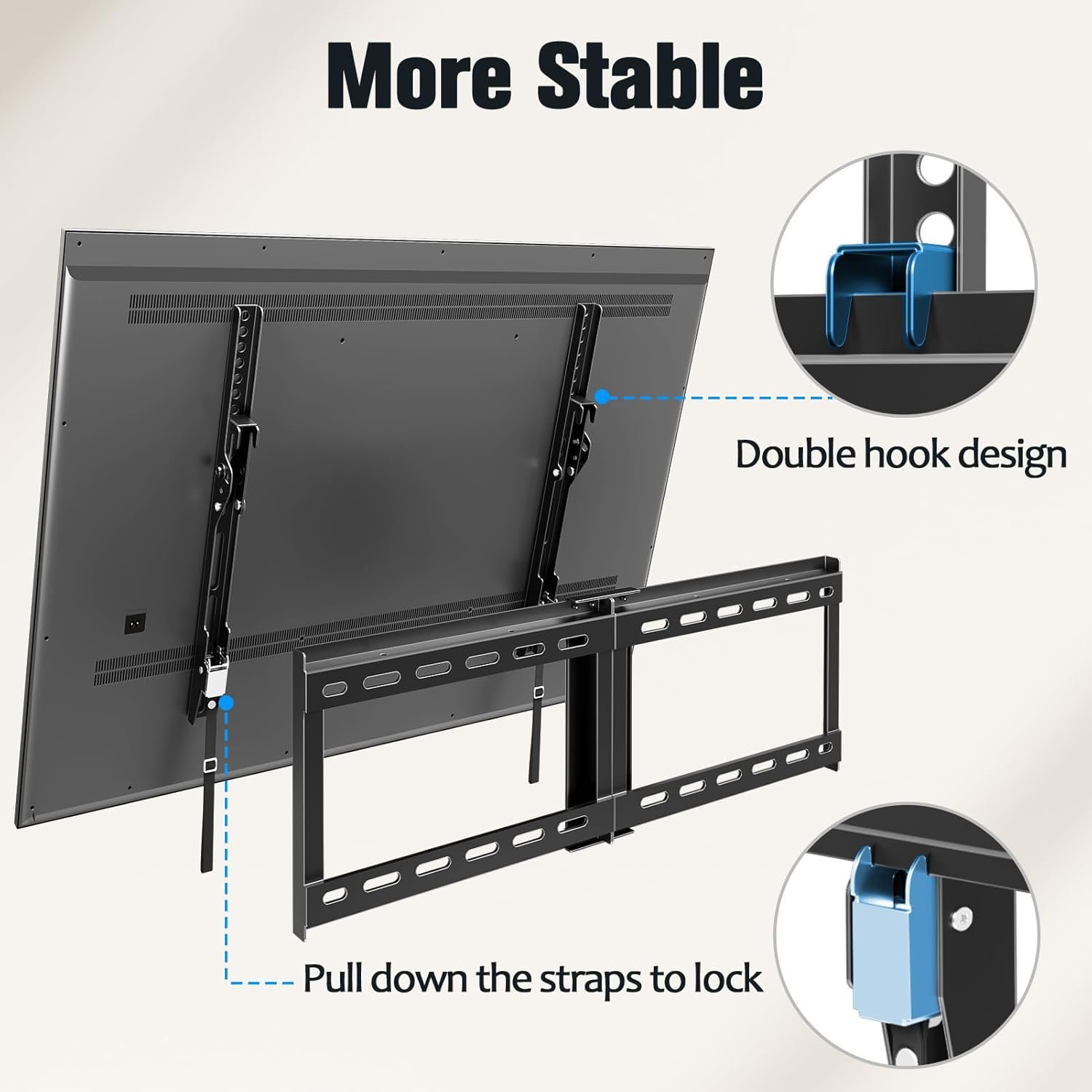 Mounting Dream UL Listed TV Mount for Most 37-75 Inch TV, Universal Tilt TV Wall Mount Fit 16", 18", 24" Stud with Loading Capacity 132lbs, Max Vesa 600 x 400mm, Low Profile Flat Wall Mount Bracket 5 Mounting Dream UL Listed TV Mount for Most 37-75 Inch TV, Universal Tilt TV Wall Mount Fit 16", 18", 24" Stud with Loading Capacity 132lbs, Max Vesa 600 x 400mm, Low Profile Flat Wall Mount Bracket - Image 5