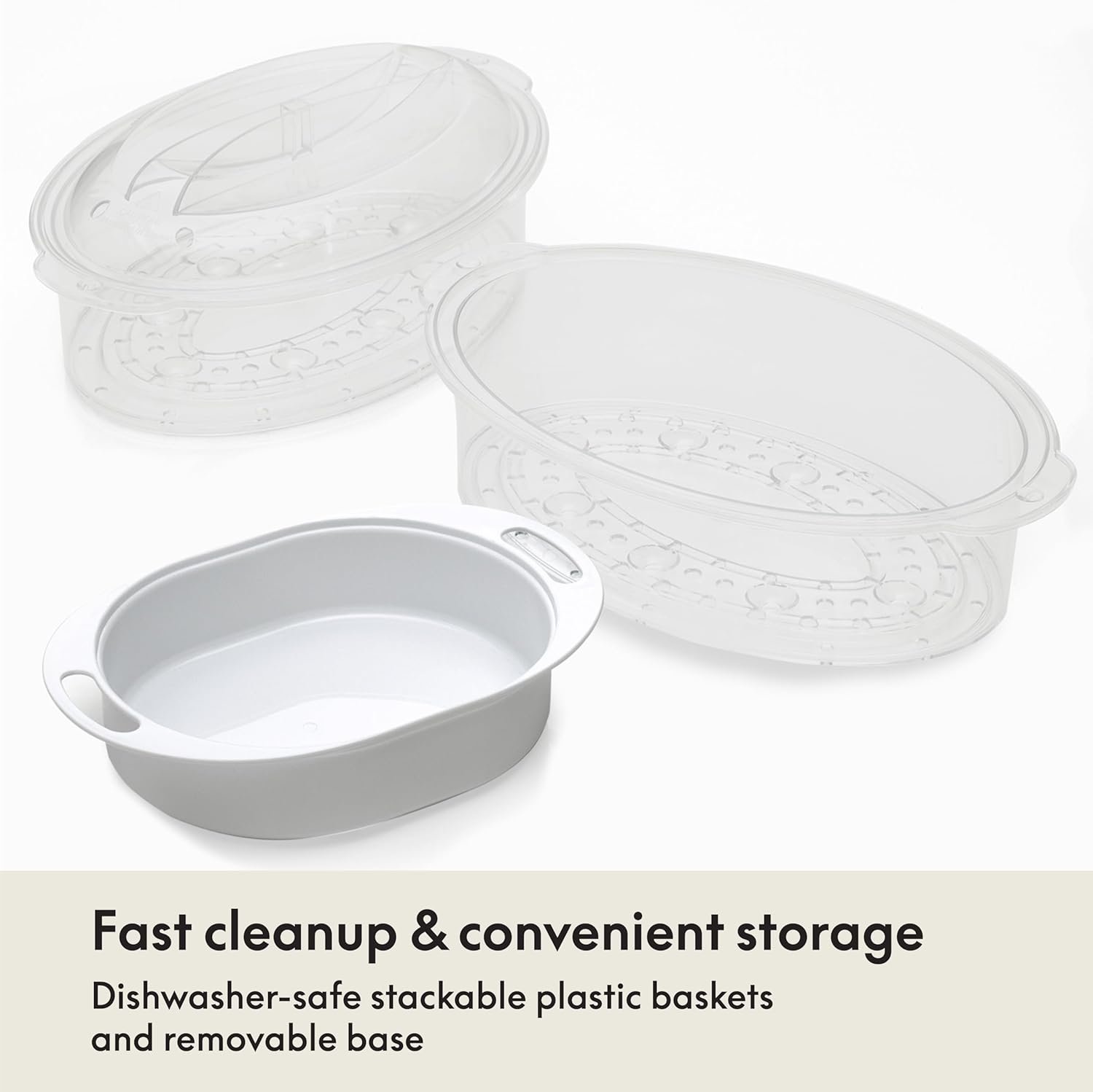 BELLA Two Tier Food Steamer with Dishwasher Safe Lids and Stackable Baskets & Removable Base for Fast Simultaneous Cooking - Auto Shutoff & Boil Dry Protection, Stainless Steel, 7.4 QT, Black 5 BELLA Two Tier Food Steamer with Dishwasher Safe Lids and Stackable Baskets & Removable Base for Fast Simultaneous Cooking - Auto Shutoff & Boil Dry Protection, Stainless Steel, 7.4 QT, Black - Image 5