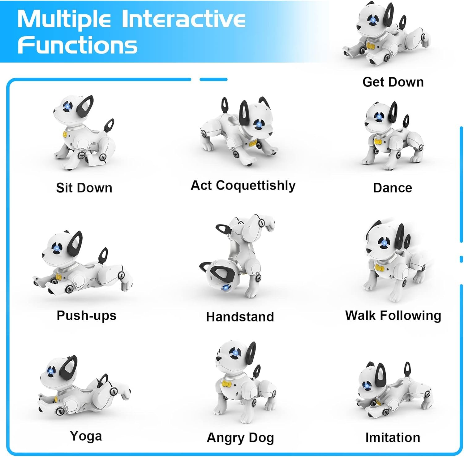 Remote Control Robot Dog Toy, RC Dog Programmable Smart Interactive Robotic Pets, RC Stunt Robot Toys Dog Imitates Animals Music Dancing Handstand Push-up Follow Functions for Boys Girls Toy 2 Remote Control Robot Dog Toy, RC Dog Programmable Smart Interactive Robotic Pets, RC Stunt Robot Toys Dog Imitates Animals Music Dancing Handstand Push-up Follow Functions for Boys Girls Toy - Image 2