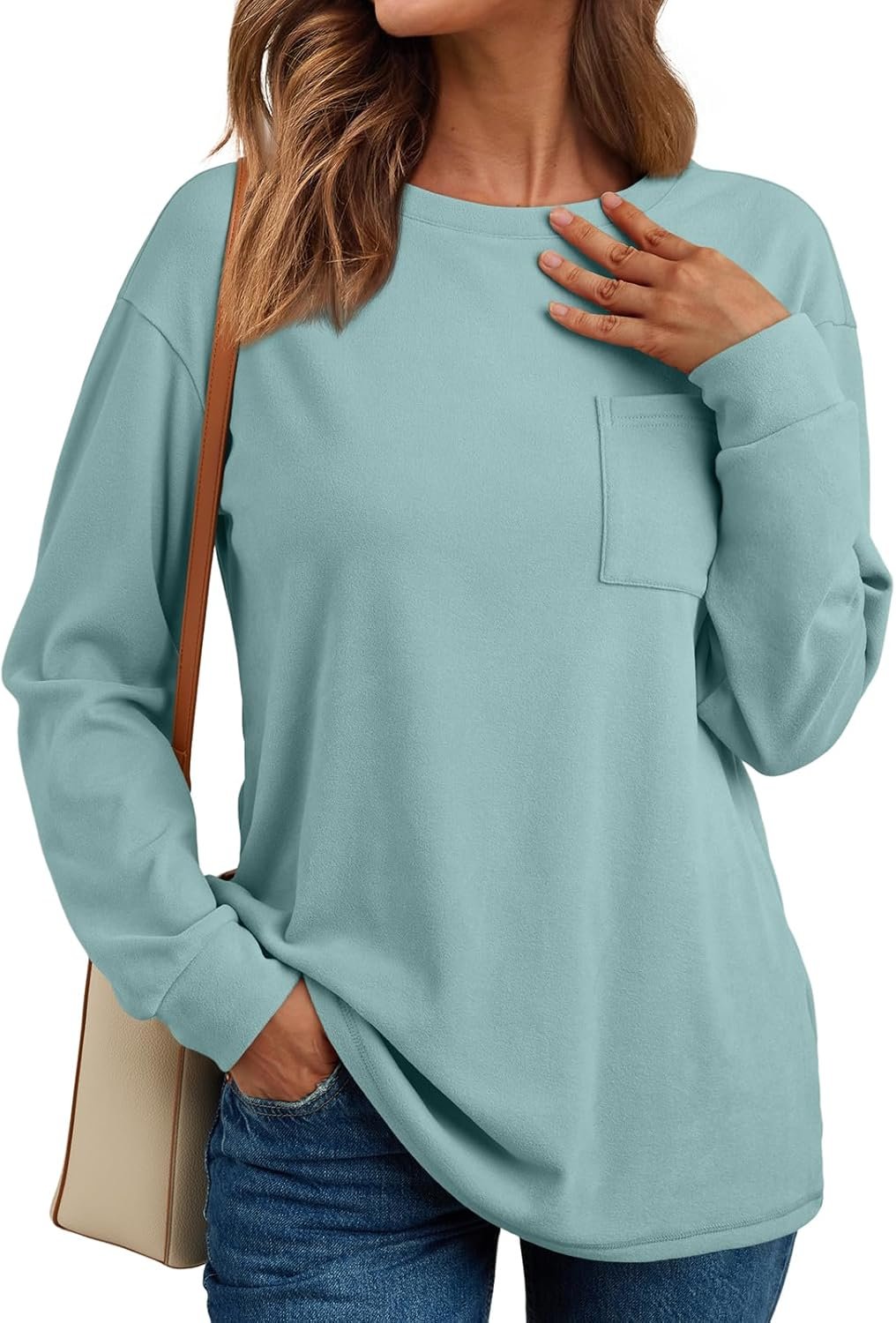 AUTOMET Womens Long Sleeve Tops Loose Fit Fall Cute Thick T Shirts Winter Cruise Outfits Trendy Clothes