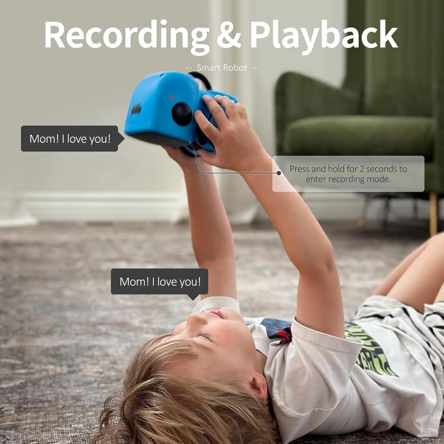 GILOBABY Kids Robot Toys, Interactive Robot Companion Smart Talking Robot with Voice Control Touch Sensor, Dancing, Singing, Recording, Repeat, Birthday Gifts for Boys Ages 3+ Years (Blue) 2 GILOBABY Kids Robot Toys, Interactive Robot Companion Smart Talking Robot with Voice Control Touch Sensor, Dancing, Singing, Recording, Repeat, Birthday Gifts for Boys Ages 3+ Years (Blue) - Image 2