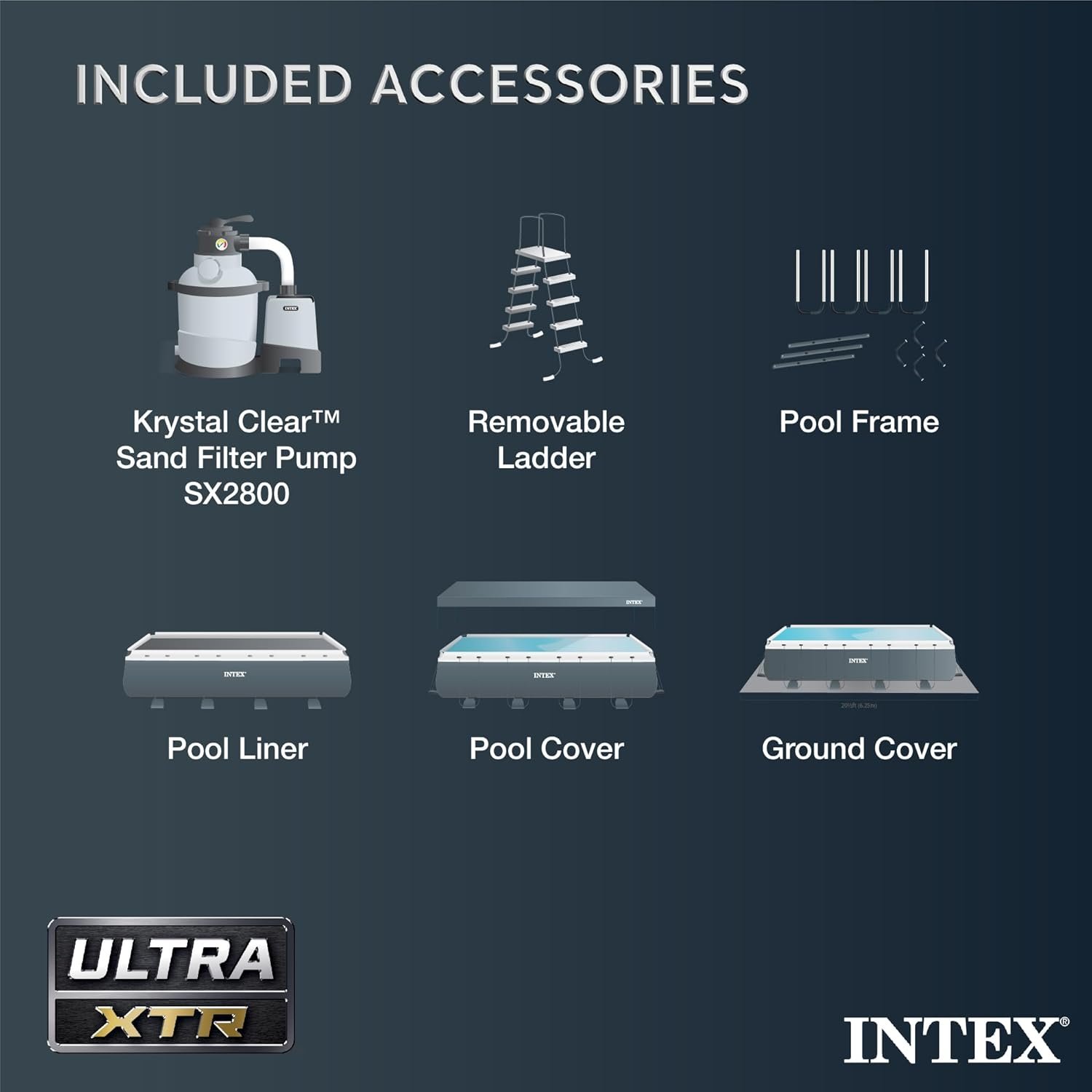 INTEX 26373EH Ultra XTR Deluxe Rectangular Above Ground Swimming Pool Set: 32ft x 16ft x 52in – Includes 2800 GPH Sand Filter Pump – Easy Assembly 7 INTEX 26373EH Ultra XTR Deluxe Rectangular Above Ground Swimming Pool Set: 32ft x 16ft x 52in – Includes 2800 GPH Sand Filter Pump – Easy Assembly - Image 7