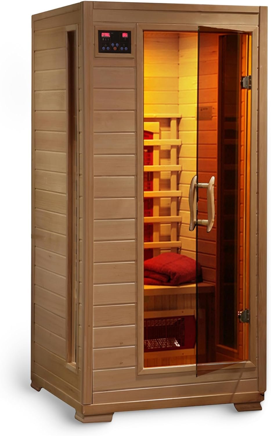 Radiant Saunas BSA2400 1-2 Person Hemlock Ceramic Infrared Sauna,Brown