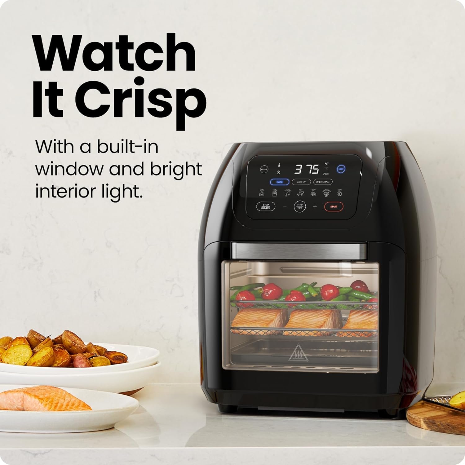 CHEFMAN Multifunctional Digital Air Fryer+ Rotisserie, Dehydrator, Convection Oven, 17 Touch Screen Presets Fry, Roast, Dehydrate, Bake, XL 10L Family Size, Auto Shutoff, Large Easy-View Window, Black 7 CHEFMAN Multifunctional Digital Air Fryer+ Rotisserie, Dehydrator, Convection Oven, 17 Touch Screen Presets Fry, Roast, Dehydrate, Bake, XL 10L Family Size, Auto Shutoff, Large Easy-View Window, Black - Image 7