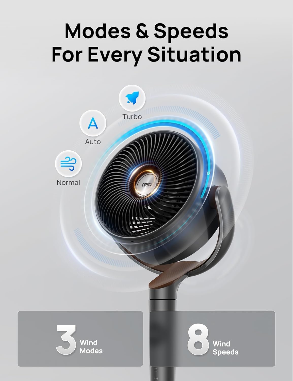 Dreo Fan for Bedroom, 120° Oscillating Standing Fan, Quiet Floor Fan with DC Motor, 82ft Pedestal Fan for Whole Room, 8 Speeds, 3 modes, 20dB, 120° Manual Vertical, 35-40" Adjustable Height, 8H Timer 6 Dreo Fan for Bedroom, 120° Oscillating Standing Fan, Quiet Floor Fan with DC Motor, 82ft Pedestal Fan for Whole Room, 8 Speeds, 3 modes, 20dB, 120° Manual Vertical, 35-40" Adjustable Height, 8H Timer - Image 6