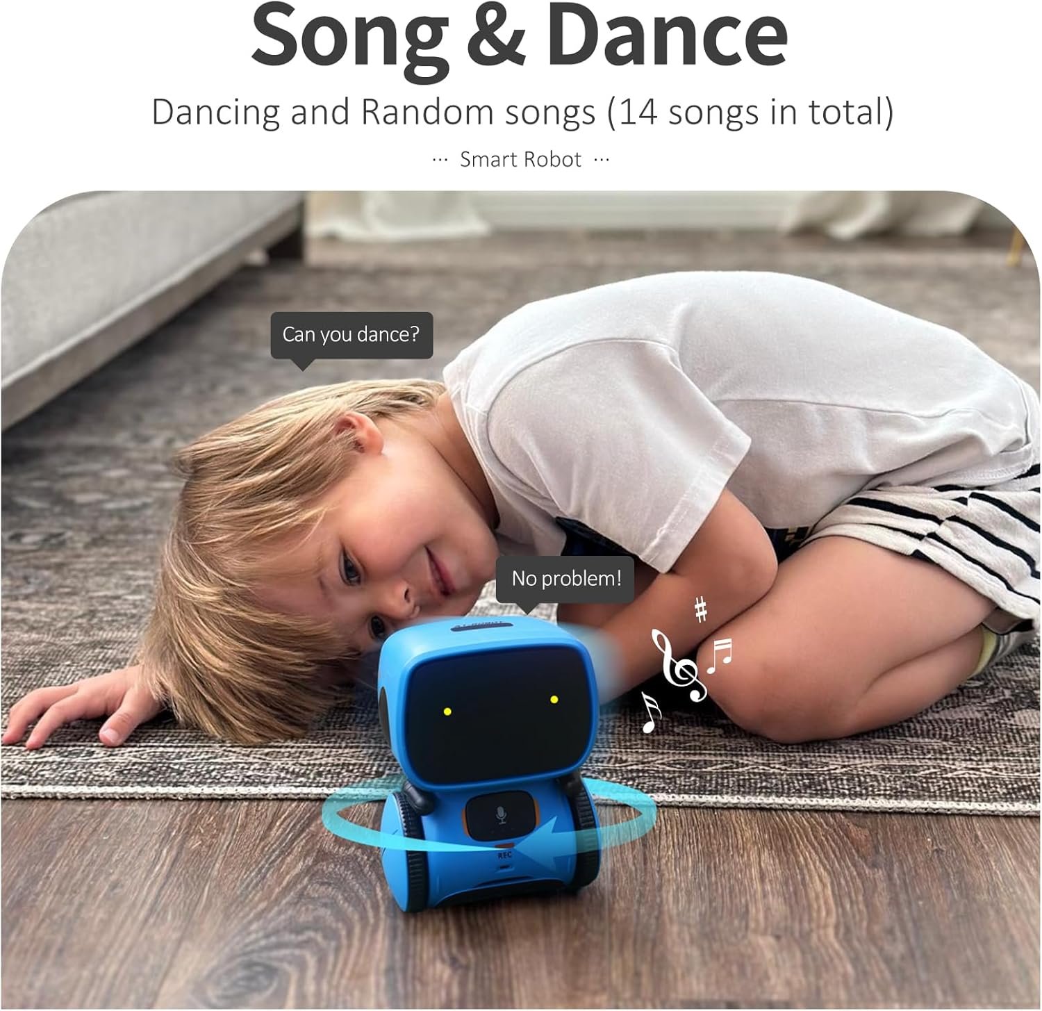GILOBABY Kids Robot Toys, Interactive Robot Companion Smart Talking Robot with Voice Control Touch Sensor, Dancing, Singing, Recording, Repeat, Birthday Gifts for Boys Ages 3+ Years (Blue) 7 GILOBABY Kids Robot Toys, Interactive Robot Companion Smart Talking Robot with Voice Control Touch Sensor, Dancing, Singing, Recording, Repeat, Birthday Gifts for Boys Ages 3+ Years (Blue) - Image 7